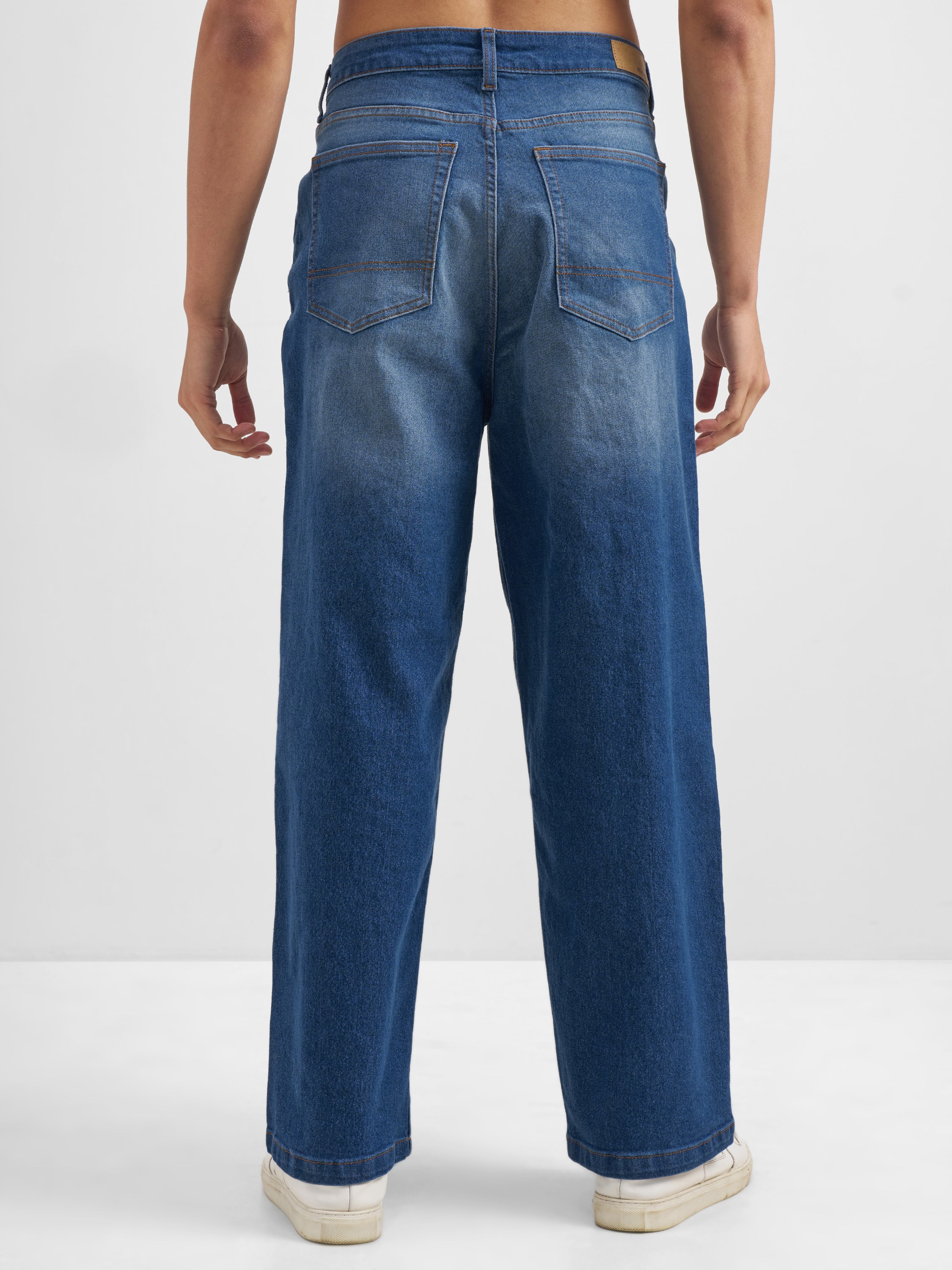 Purple By Highlander Men Blue Baggy Fit Stretchable Jeans - Blue - Image 3