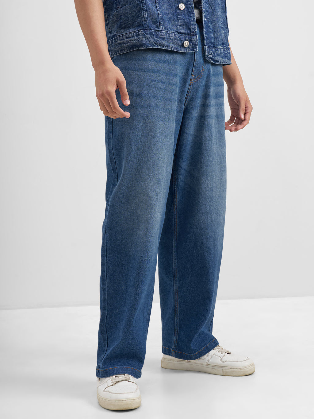 Purple By Highlander Men Blue Baggy Fit Stretchable Jeans - Blue - Image 6