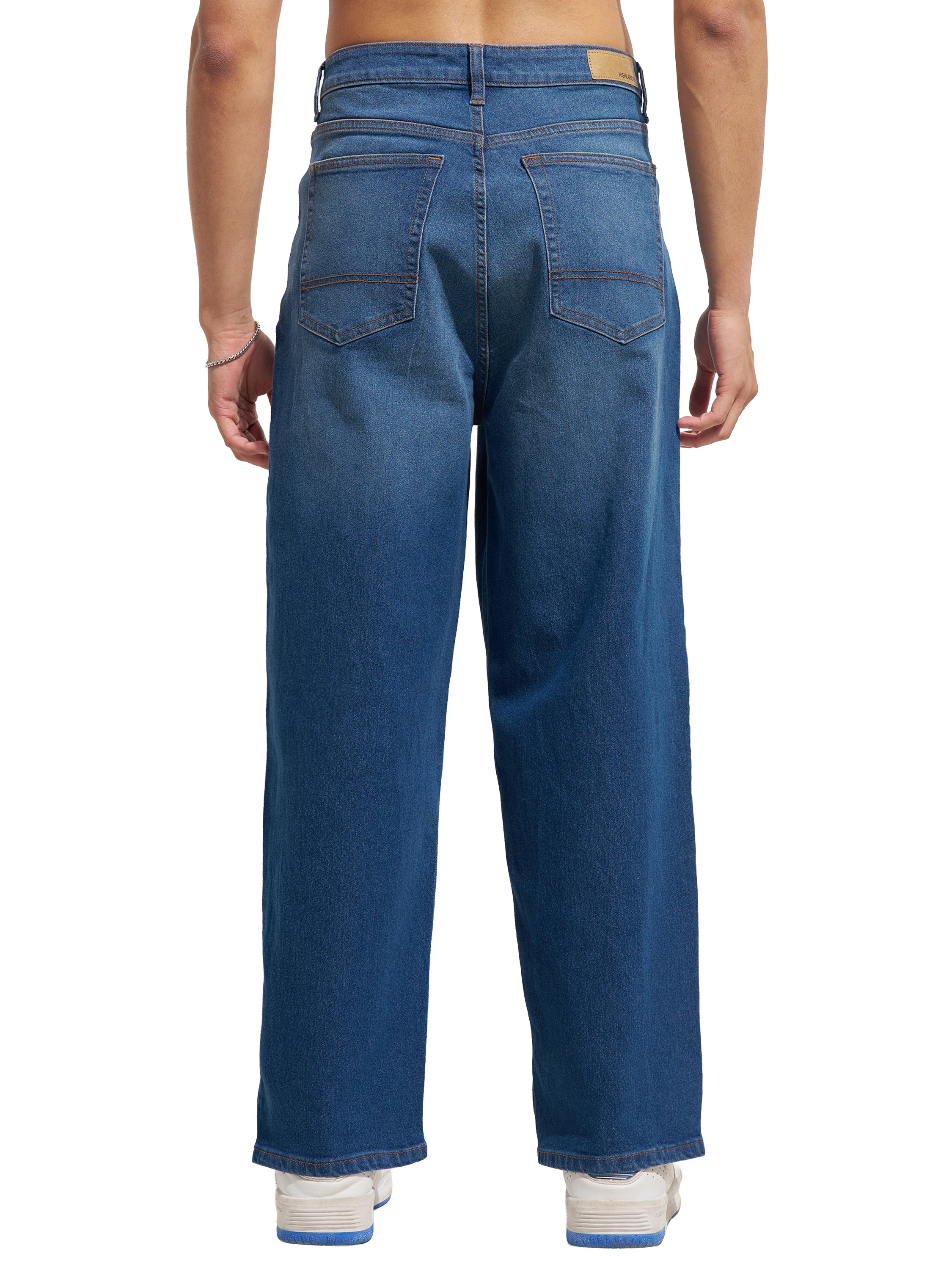 Purple By Highlander Men Blue Loose Fit Stretchable Jeans