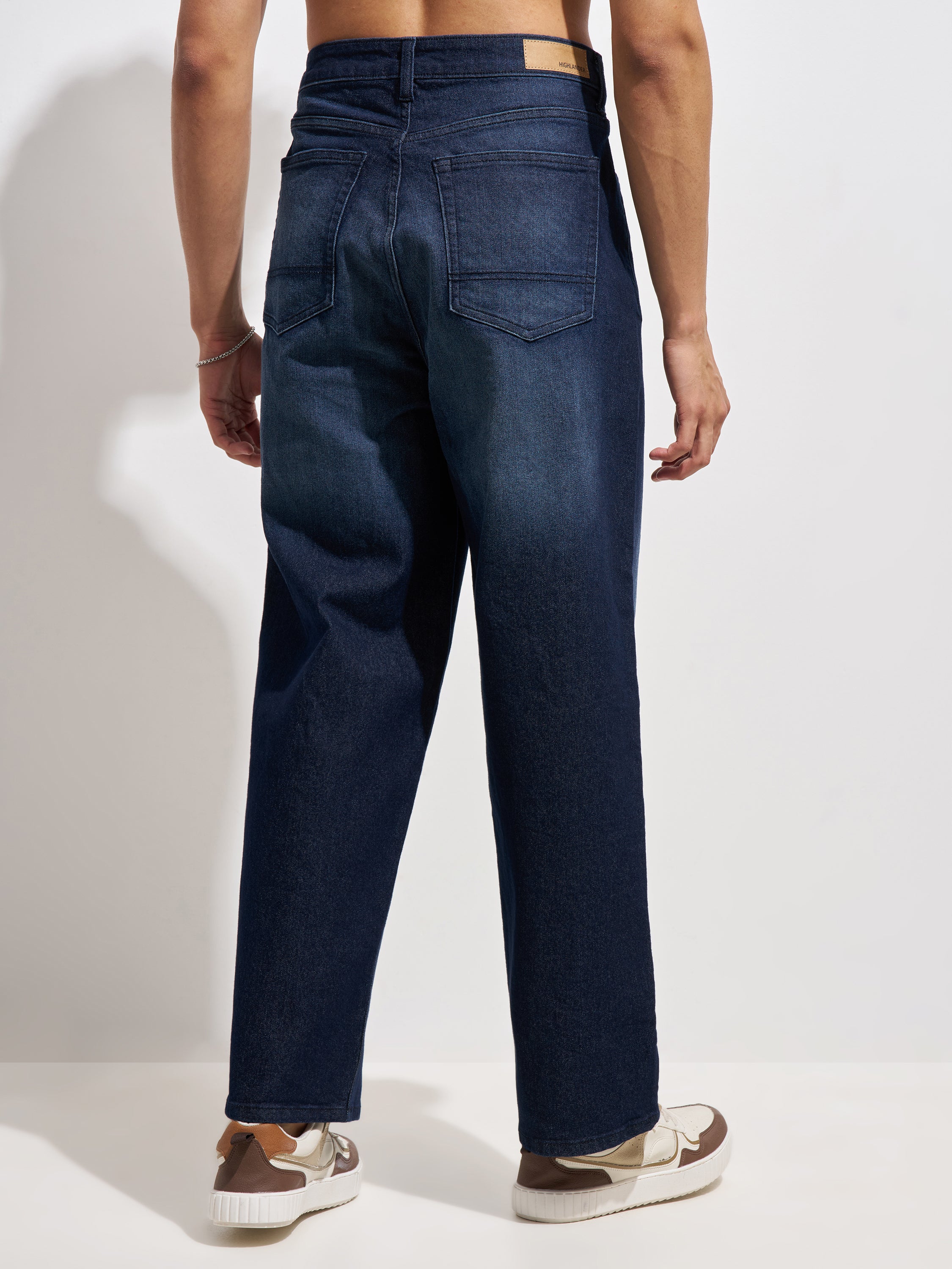 Purple By Highlander Men Blue Baggy Fit Stretchable Jeans