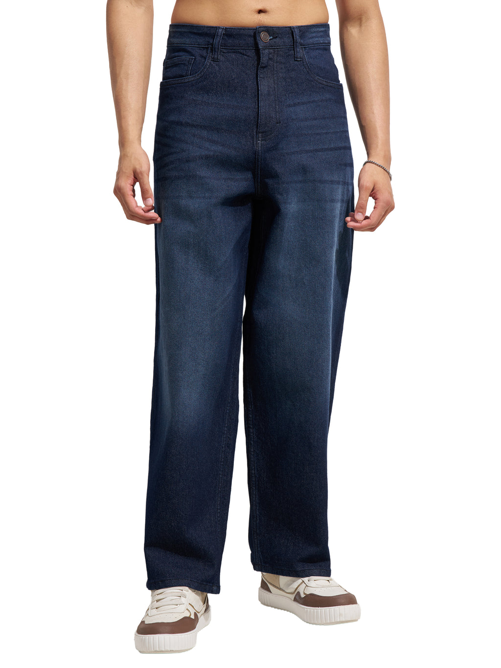 Purple By Highlander Men Blue Baggy Fit Stretchable Jeans