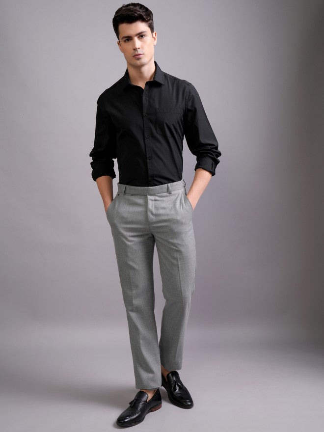 Highlander Men Black Solid Slim Fit Casual Shirt - Black - Image 2