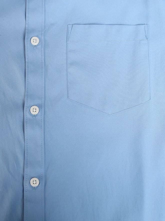 Highlander Men Blue Solid Slim Fit Casual Shirt - Blue - Image 9