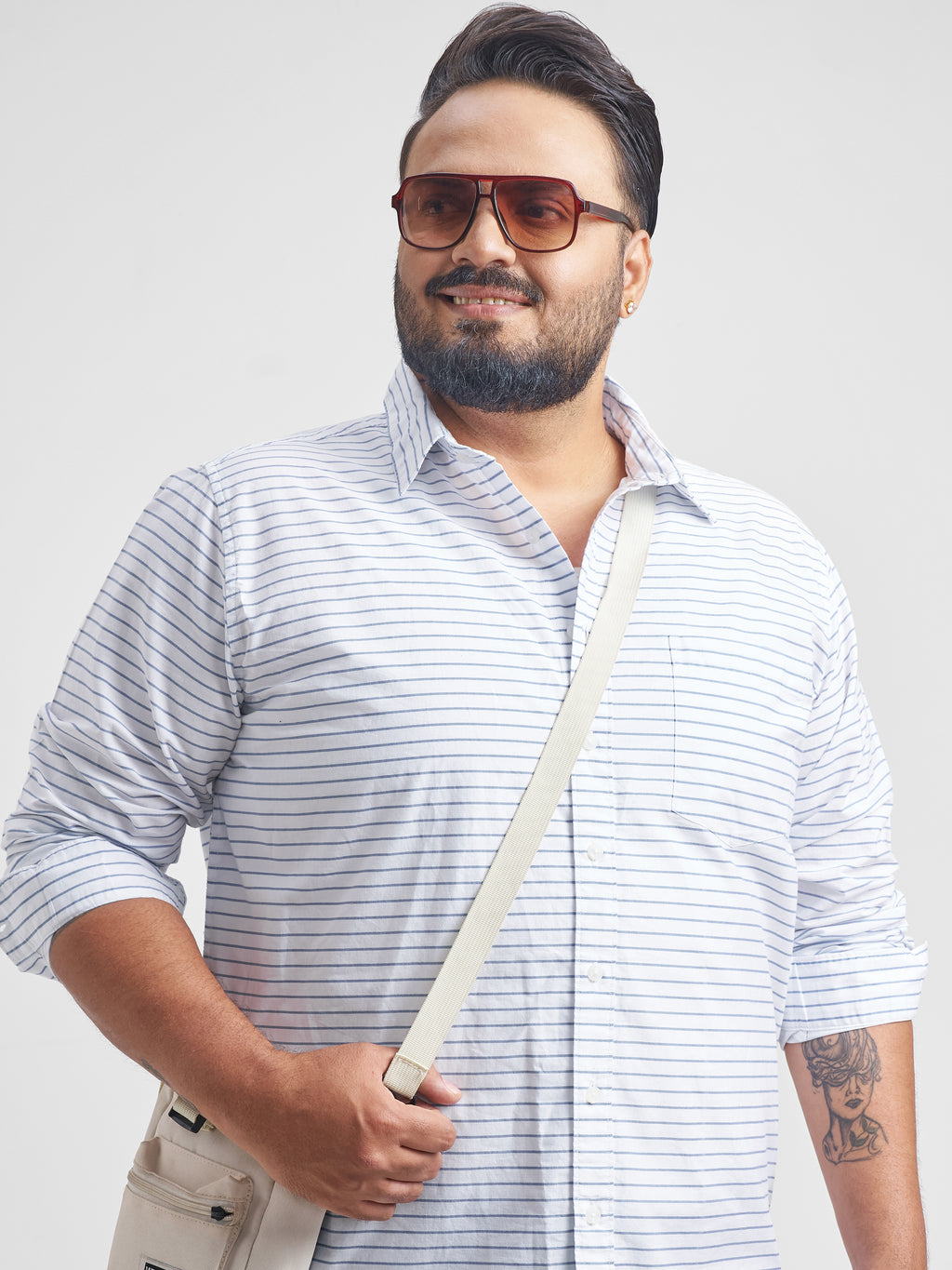 Highlander Men White Checked Slim Fit Casual Shirt - White - Image 1