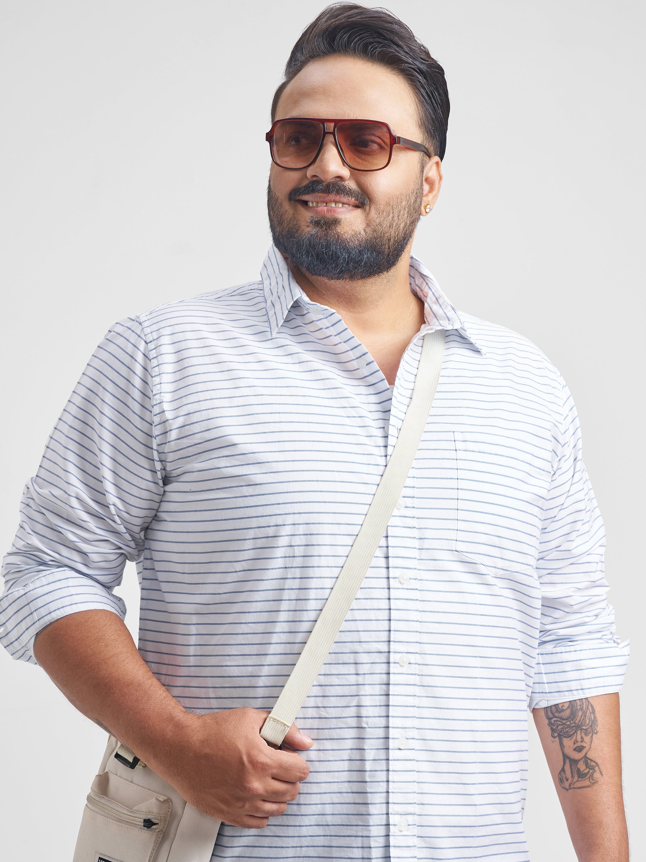 Highlander Men White Checked Slim Fit Casual Shirt - White - Image 1