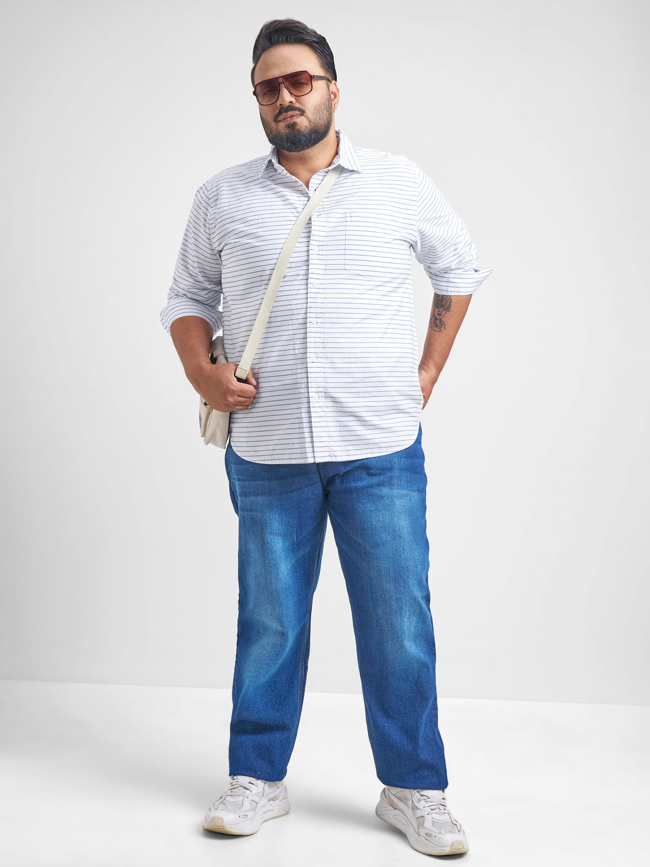 Highlander Men White Checked Slim Fit Casual Shirt - White - Image 2