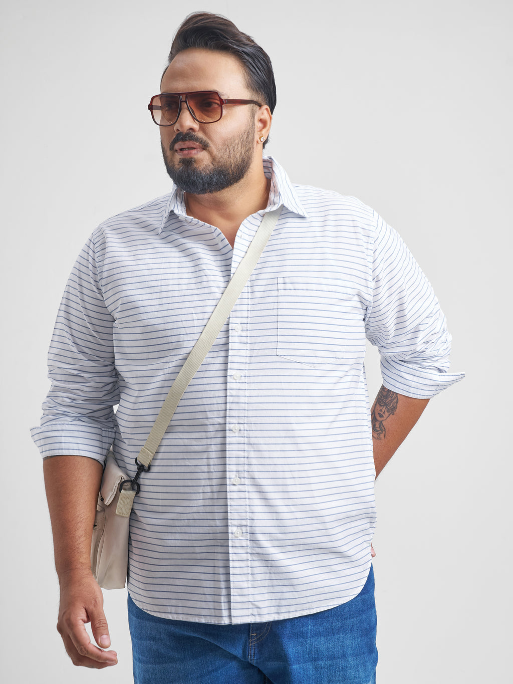 Highlander Men White Checked Slim Fit Casual Shirt - White - Image 6
