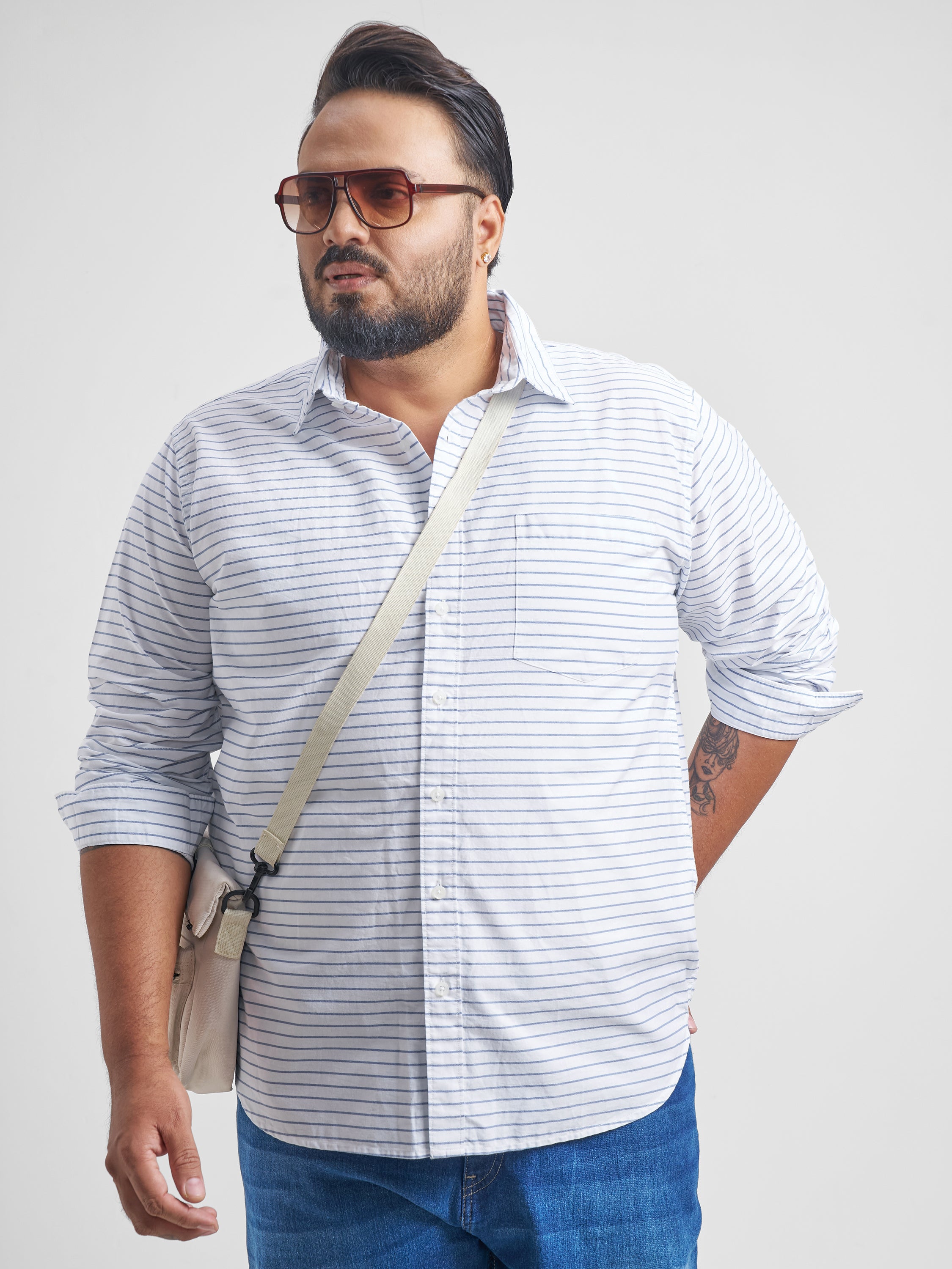 Highlander Men White Checked Slim Fit Casual Shirt - White - Image 6