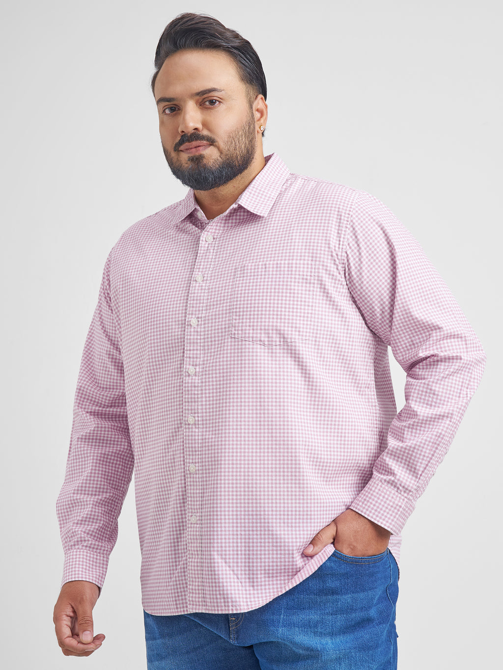 Highlander Men White Checked Slim Fit Casual Shirt - White - Image 4