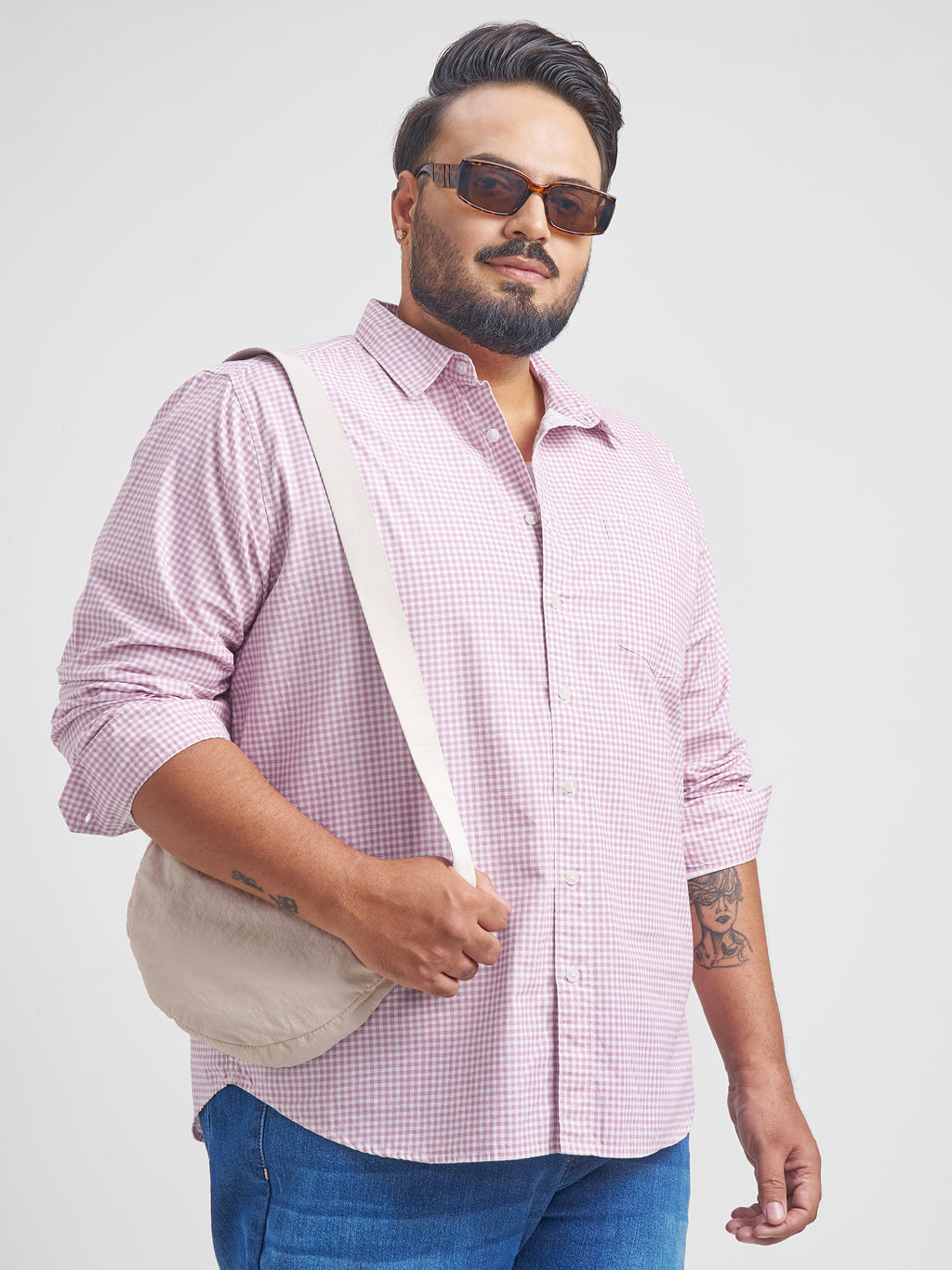 Highlander Men White Checked Slim Fit Casual Shirt - White - Image 6