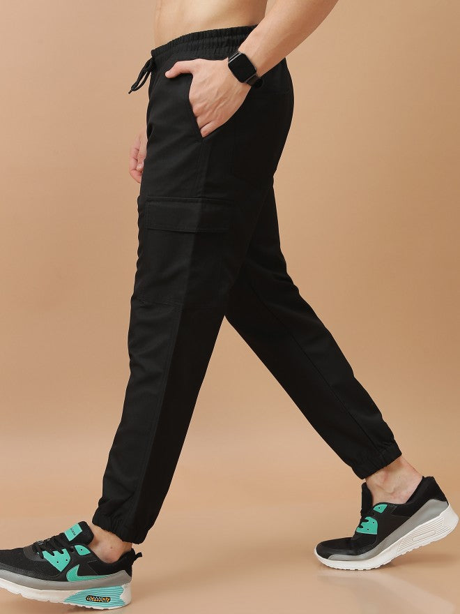 Highlander Men Black Regular Fit Solid Jogger - Black - Image 4