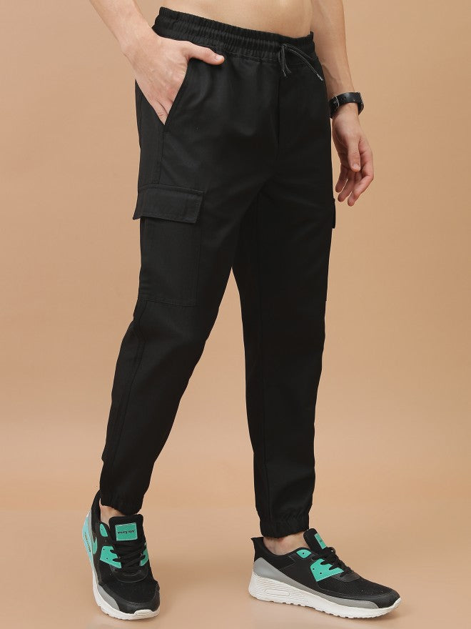 Highlander Men Black Regular Fit Solid Jogger - Black - Image 6