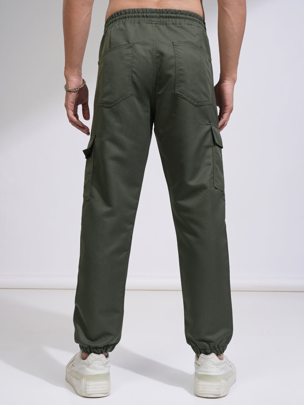 Highlander Men Olive Regular Fit Solid Joggers - Olive - Image 3