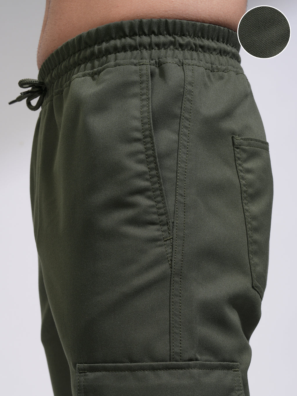 Highlander Men Olive Regular Fit Solid Joggers - Olive - Image 5