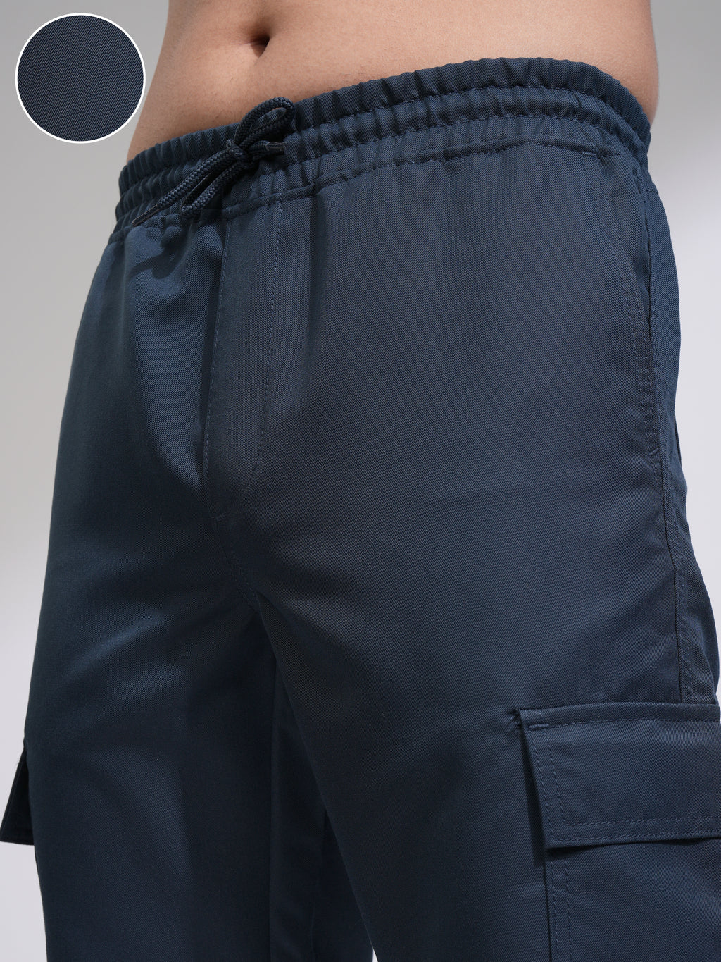 Purple By Highlander Men Blue Regular Fit Solid Joggers - Blue - Image 5