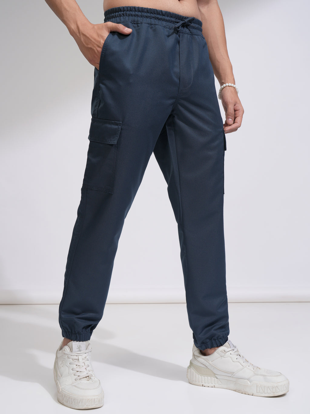 Purple By Highlander Men Blue Regular Fit Solid Joggers - Blue - Image 6