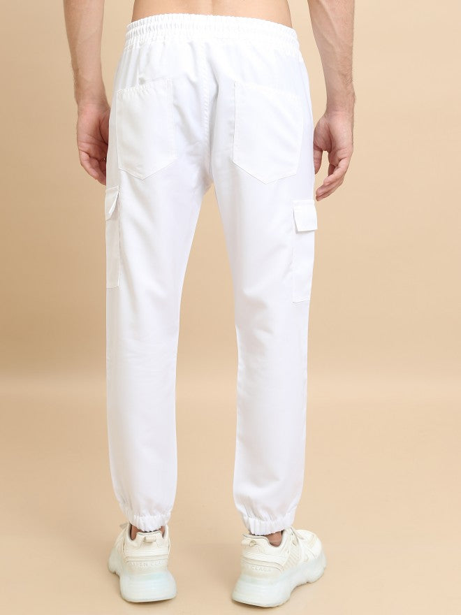 Highlander Men White Regular Fit Solid Joggers - White - Image 3