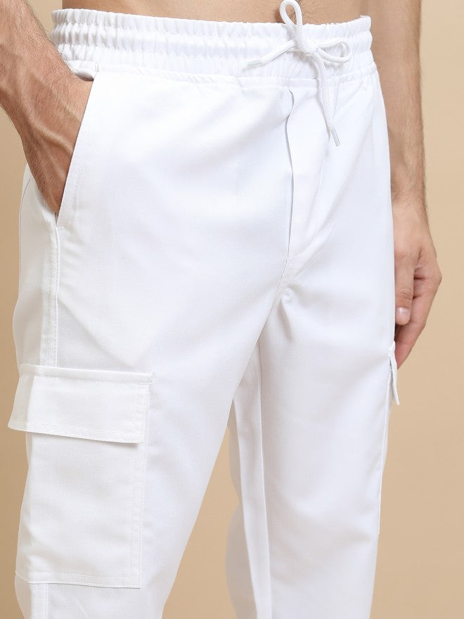 Highlander Men White Regular Fit Solid Joggers - White - Image 5