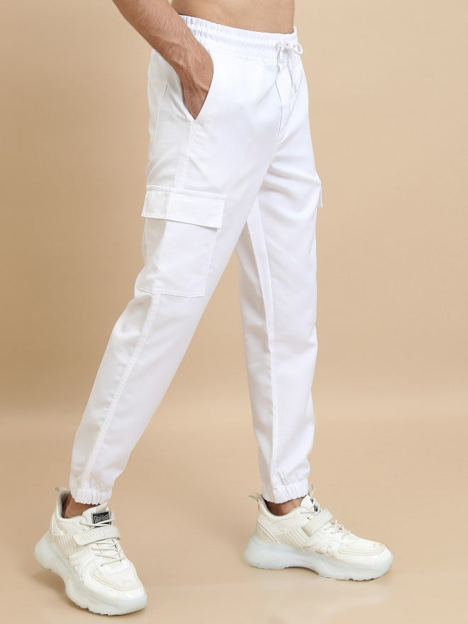 Highlander Men White Regular Fit Solid Joggers - White - Image 6