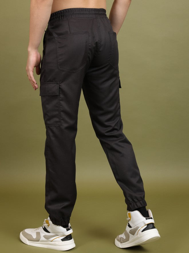 Purple By Highlander Men Grey Regular Fit Solid Joggers - Grey - Image 3