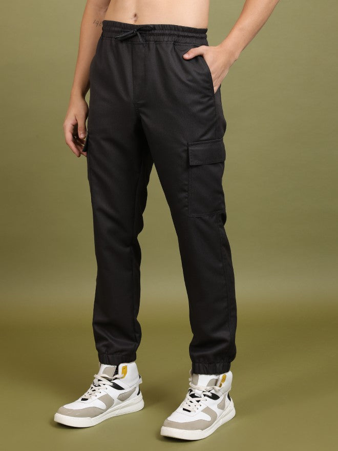 Purple By Highlander Men Grey Regular Fit Solid Joggers - Grey - Image 4