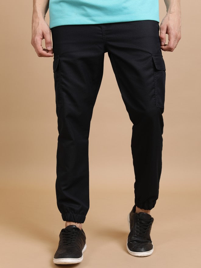 Highlander Men Navy Regular Fit Solid Joggers - Navy Blue - Image 1