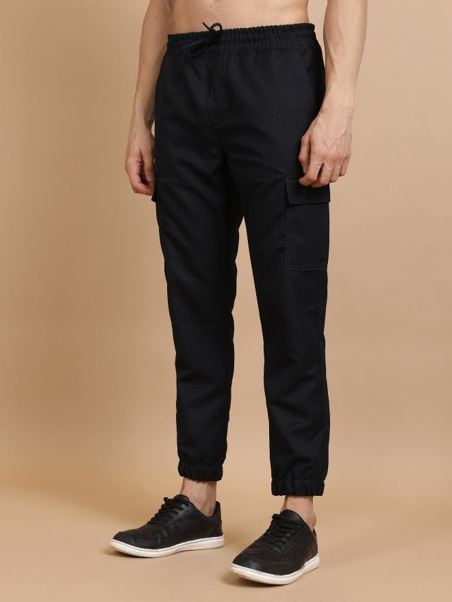 Highlander Men Navy Regular Fit Solid Joggers - Navy Blue - Image 4