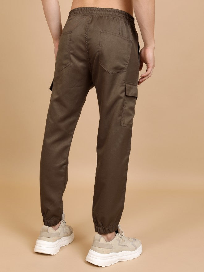 Highlander Men Brown Regular Fit Solid Joggers - Brown - Image 3