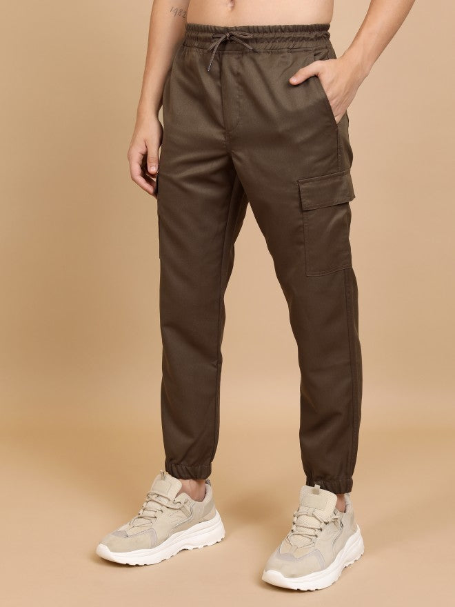 Highlander Men Brown Regular Fit Solid Joggers - Brown - Image 4