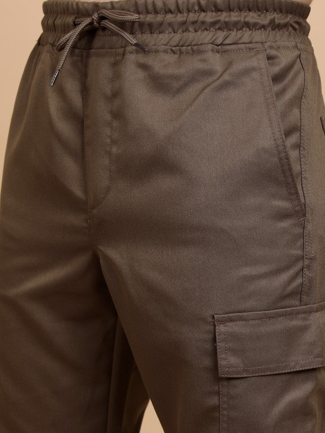 Highlander Men Brown Regular Fit Solid Joggers - Brown - Image 5