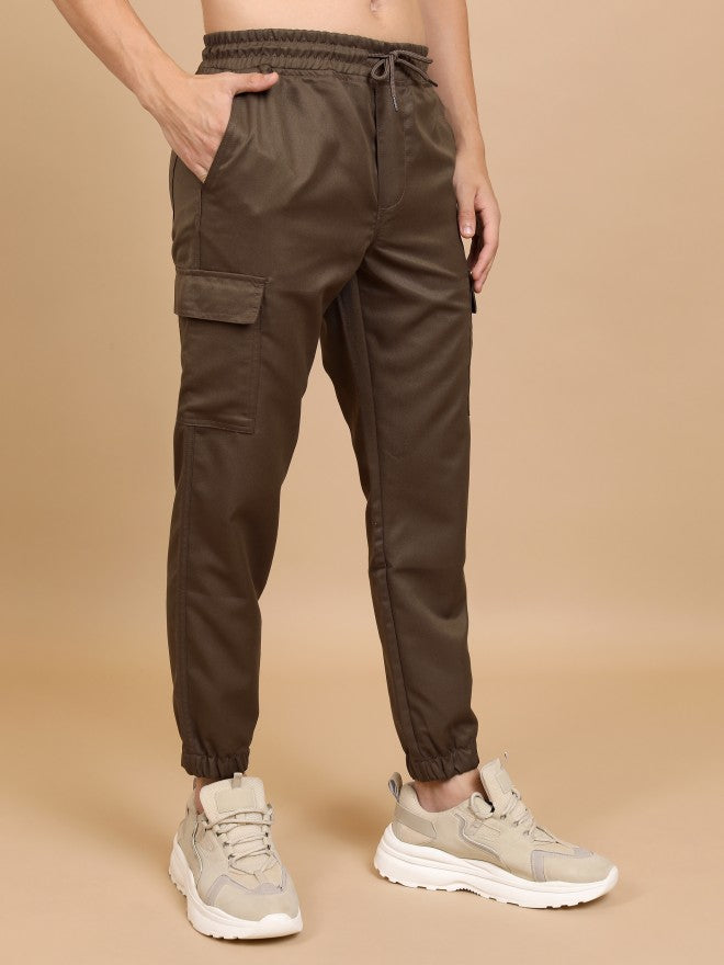 Highlander Men Brown Regular Fit Solid Joggers - Brown - Image 6