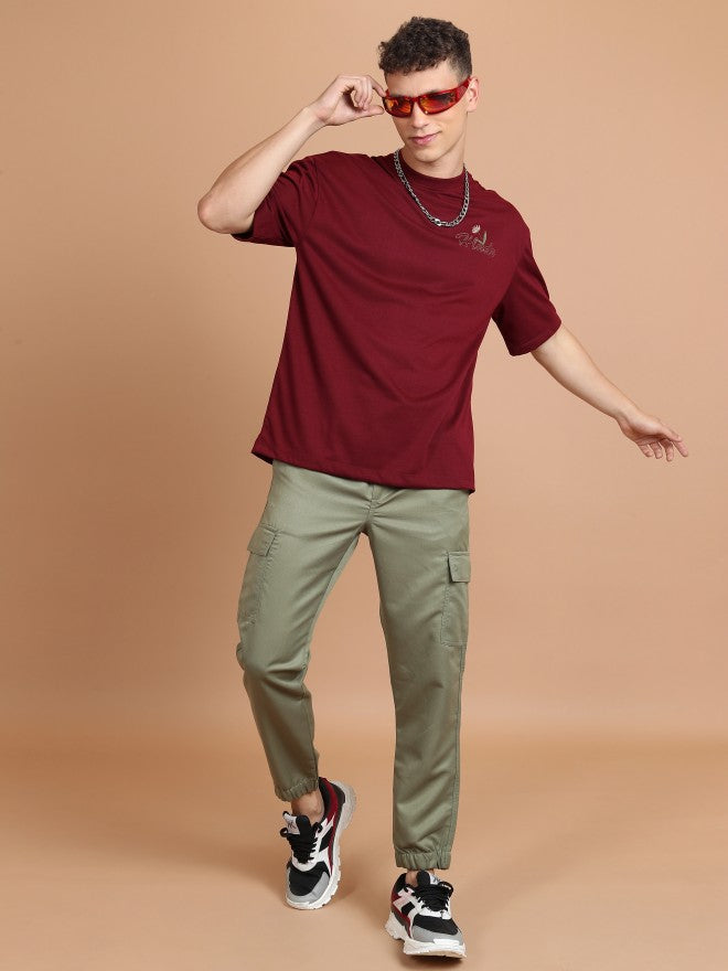 Highlander Men Light Olive Regular Fit Solid Joggers - Olive - Image 2