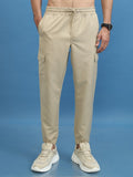 Highlander Men Beige Regular Fit Solid Joggers - Beige - Image 1