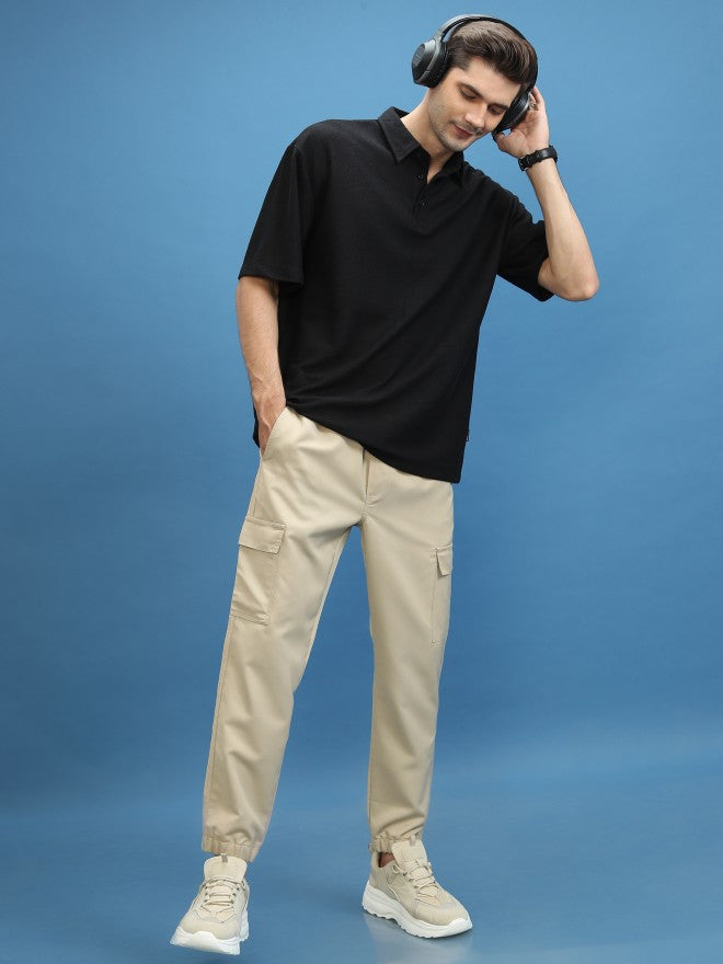 Highlander Men Beige Regular Fit Solid Joggers - Beige - Image 2