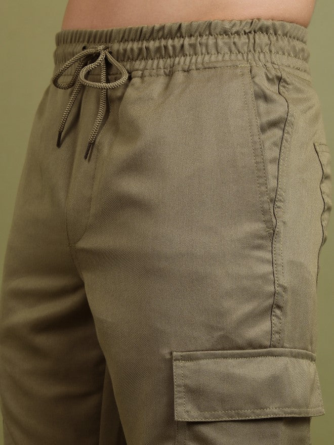 Highlander Men Khaki Regular Fit Solid Joggers - Khaki - Image 5