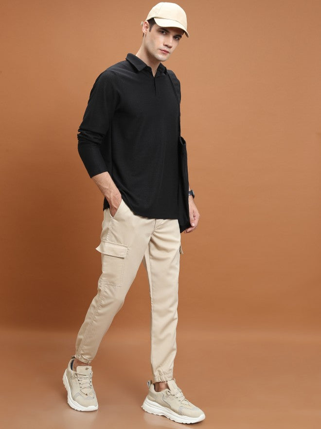 Highlander Men Beige Regular Fit Solid Joggers - Beige - Image 2