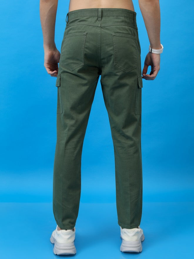 Highlander Men Olive Regular Fit Solid Cargo - Olive - Image 3