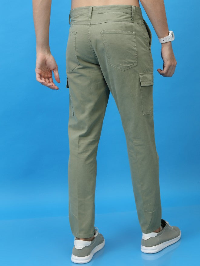 Purple By Highlander Men Olive Regular Fit Solid Cargo - Olive - Image 3