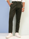 Highlander Men Green Tapered Fit Solid Chinos - Green - Image 1