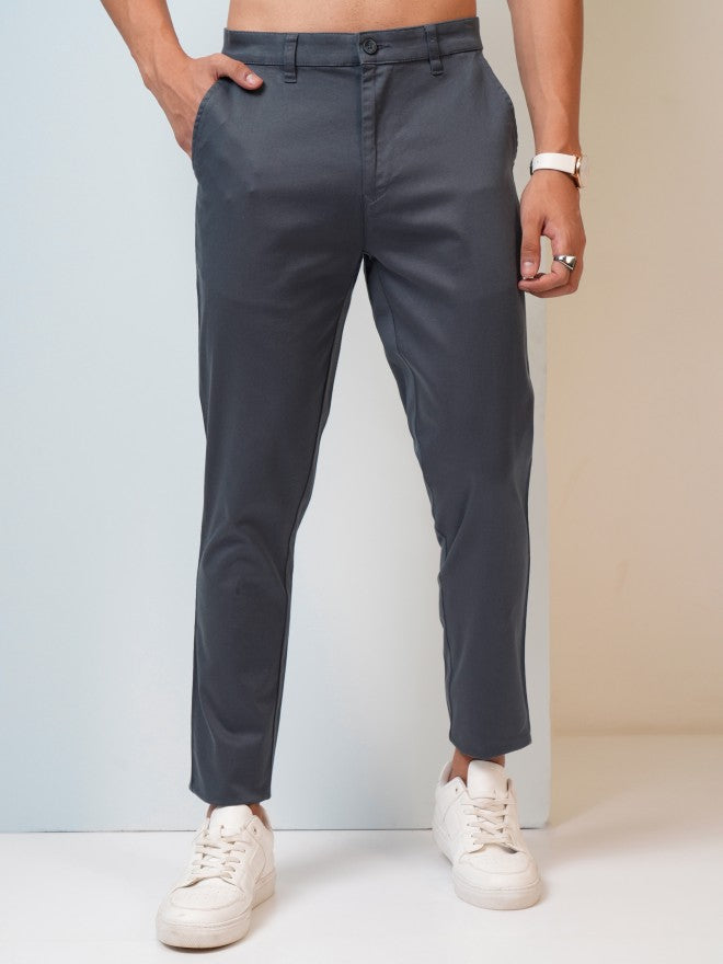 Highlander Men Blue Tapered Fit Solid Chinos - Blue - Image 1