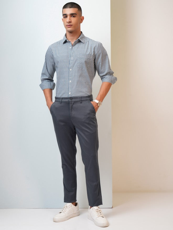 Highlander Men Blue Tapered Fit Solid Chinos - Blue - Image 2