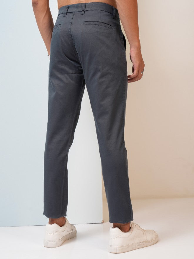 Highlander Men Blue Tapered Fit Solid Chinos - Blue - Image 3
