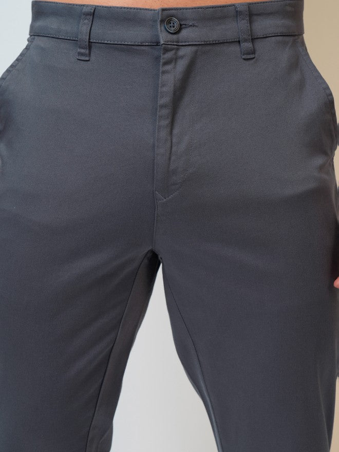 Highlander Men Blue Tapered Fit Solid Chinos - Blue - Image 5