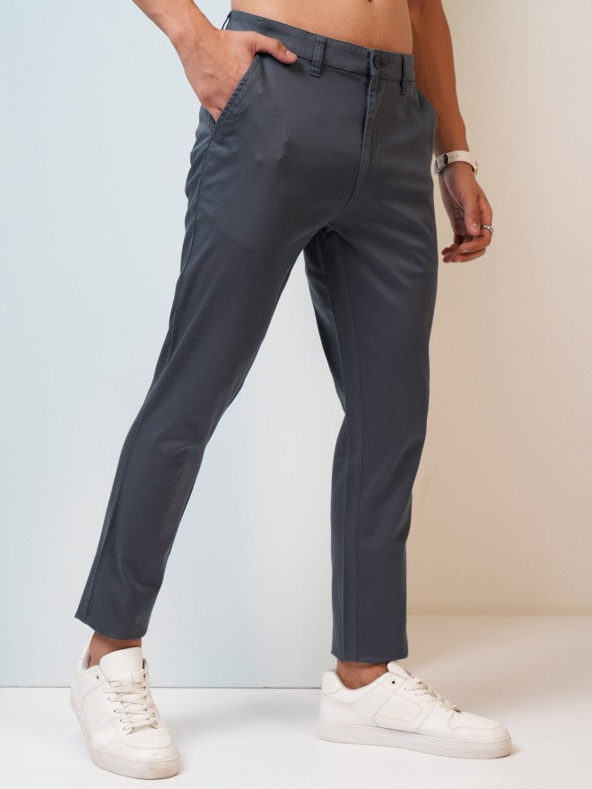 Highlander Men Blue Tapered Fit Solid Chinos - Blue - Image 6