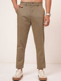 Purple By Highlander Men Brown Tapered Fit Solid Chinos - Brown - Image 1
