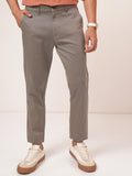 Purple By Highlander Men Taupe Tapered Fit Solid Chinos - Taupe - Image 1
