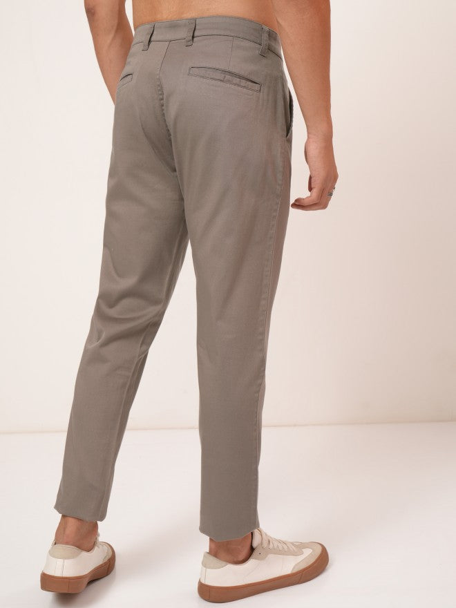 Purple By Highlander Men Taupe Tapered Fit Solid Chinos - Taupe - Image 3