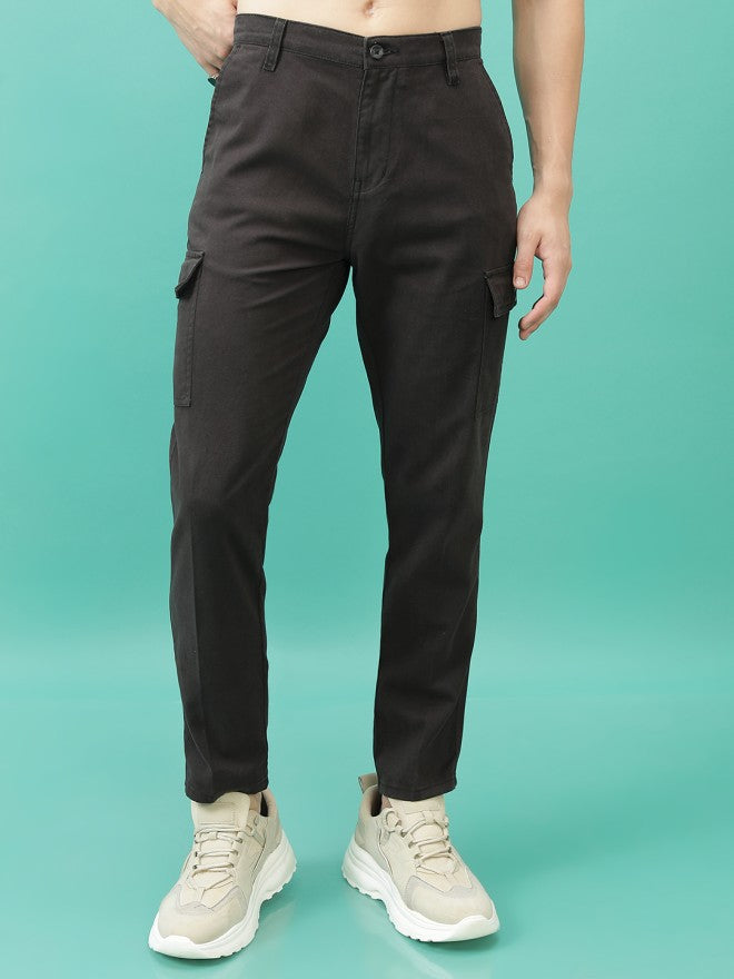 Purple By Highlander Men Grey Regular Fit Solid Cargo - Grey - Image 1