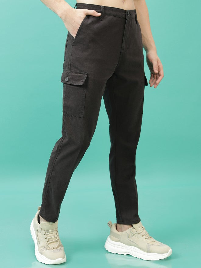 Purple By Highlander Men Grey Regular Fit Solid Cargo - Grey - Image 6