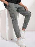 Highlander Men Grey Slim Fit Solid Joggers - Grey - Image 1